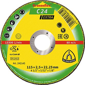 Klingspor - C 24 Extra Trennscheibe, 115 x 2,5 x 22,23 mm gerade