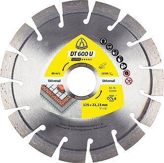 Klingspor - DT 600 U Diamanttrennscheibe, 140 x 2,4 x 22,23 mm 17 Segmente 20 x 2,4 x 9 mm, Kurzverzahnung