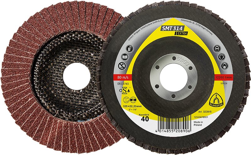 Klingspor - SMT 314 Schleifmopteller, 125 x 22,23 mm Korn 36 gewölbt