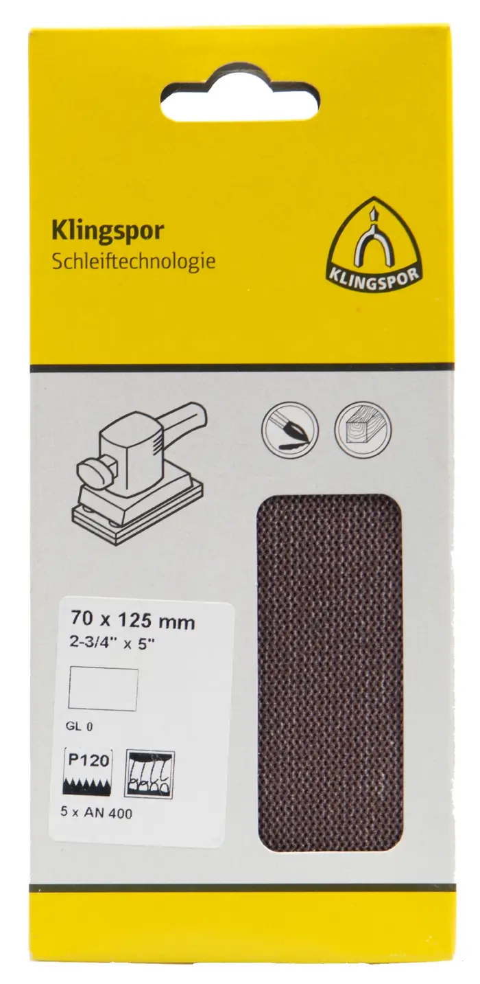 Klingspor - AN 400 Gitterstreifen, Korn 180 70 x 125 mm, SB-verpackt im Reiter