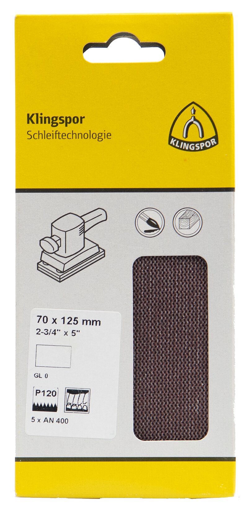 Klingspor - AN 400 Gitterstreifen, Korn 240 70 x 125 mm, SB-verpackt im Reiter