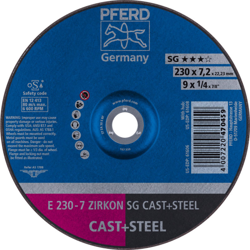 PFERD Schruppscheiben E 230-7 ZIRKON SG CAST+STEEL
