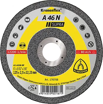 Klingspor - A 46 N Trennscheibe, 125 x 2,5 x 22,23 mm gekröpft