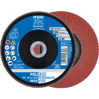 PFERD POLIFAN-Fächerscheiben PFC 180 A-COOL 80 SG INOX+ALU