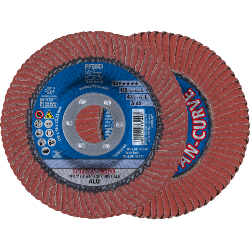 PFERD POLIFAN-Fächerscheiben PFR 115-L A 40 SGP CURVE ALU