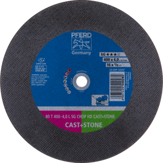 PFERD CHOPSAW stat. Trennscheiben 80 T 400-4,0 LSG CHOP HD CAST+STONE/25,4