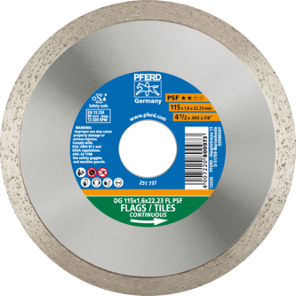 PFERD Diamantwerkzeuge für die Bauindustrie DG 115 x 1,6 x 22,23 FL PSF