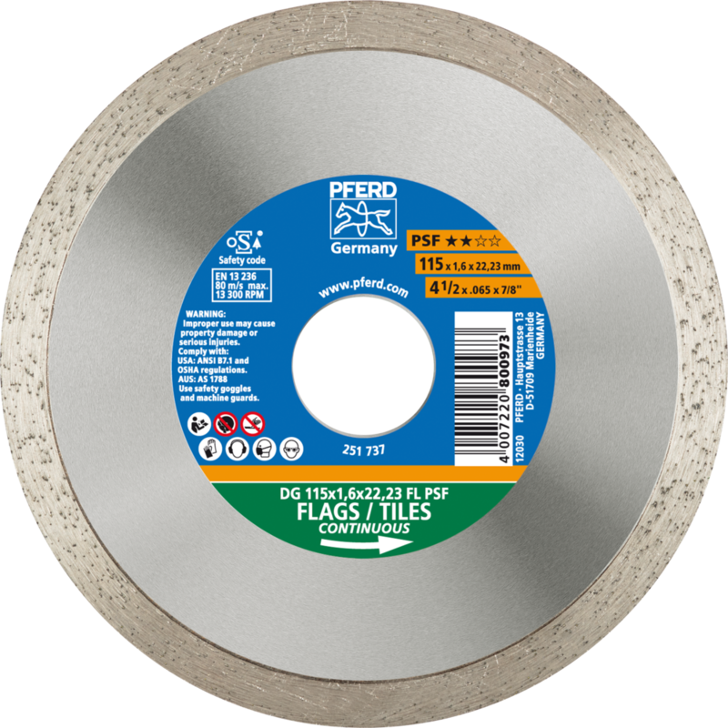 PFERD Diamantwerkzeuge für die Bauindustrie DG 115 x 1,6 x 22,23 FL PSF