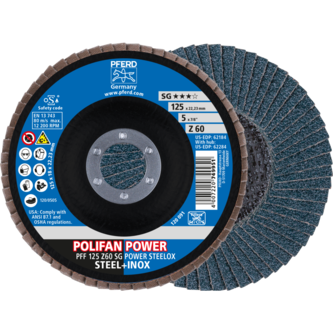 PFERD POLIFAN-Fächerscheiben PFF 125 Z 60 SG POWER STEELOX