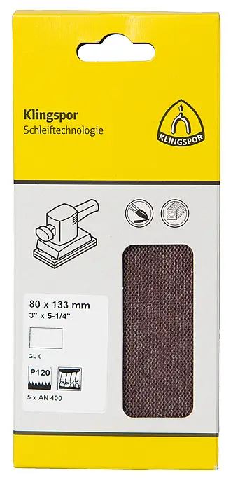 Klingspor - AN 400 Gitterstreifen, Korn 120 115 x 230 mm, SB-verpackt im Reiter