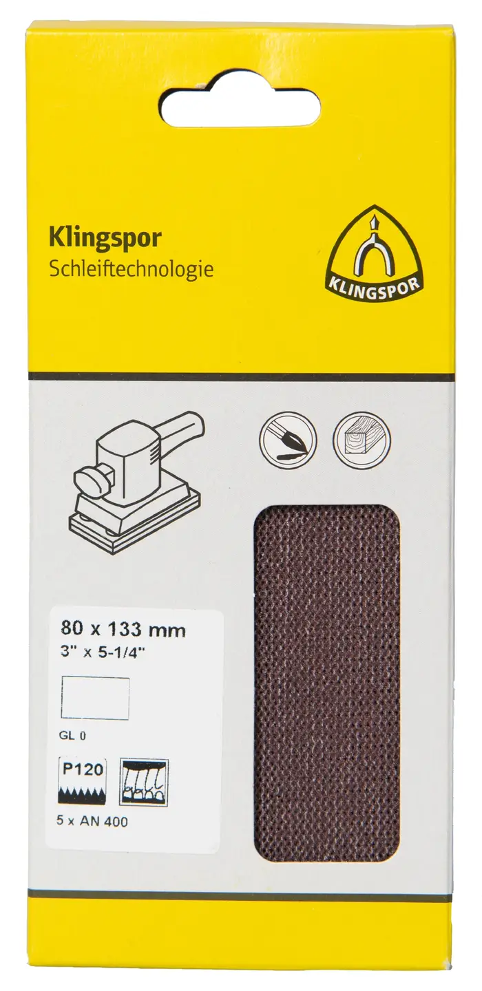 Klingspor - AN 400 Gitterstreifen, Korn 120 115 x 230 mm, SB-verpackt im Reiter