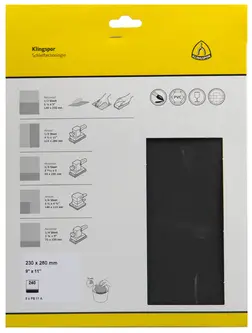 Klingspor - PS 11 A S.a.U. Bogen wasserfest, 230 x 280 mm Korn 240, SB-verpackt im Reiter